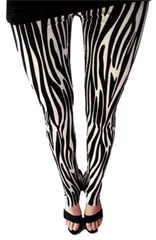[ドナリー] レギンス スパッツ レギパン ヒョウ柄 豹柄 アニマル柄 プリント デザイン レディース (ゼブラ柄) [ゼブラ] [Free Size]