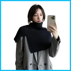 【在庫処分】保温 防寒 重ね着 秋冬 ケープ ポンチョ 付け衿 トレンド スヌード スカーフ リブニット レディース おしゃれ ネックウォーマー つけえり マフラー 付け襟 ニット スリット入り ハイネック [Gincci]