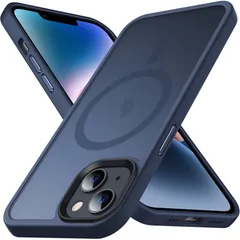 【在庫処分】ケース [Magsafe対応] iPhone13ケース 用 マグネット搭載 ワイヤレス充電対応 半透明 14 マット感 耐衝撃 米軍MIL規格 ストラップホール付き iPhone スマホケース アイフォン 14/13 Anqrp カバー 6.1イン
