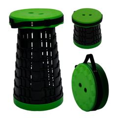 折りたたみ椅子 軽量 コンパクト 伸縮 アウトドアチェア ポータブルチェア 耐荷重250kg 伸縮スツール　グリーンブラック