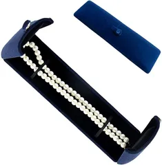 Copeflap ネックレス ケース プレゼント プレゼント用 ジュエリー ボックス 持ち運び 収納 ジュエリーボックス ギフト(ネイビー)