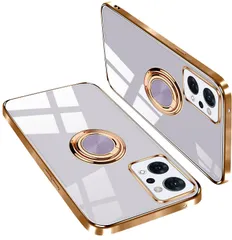 新品 OPPO Reno9 A ケース OPPO Reno7 A ケース リング付き OPPO Reno 7A OPG04 スマホケース カバー 軽量 薄い TPU 耐衝撃 スタンド機能 落下防止 車載ホルダー対応 ストラップホール付き（ ライトパープル）