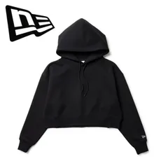 26新春 ニューエラ NEW ERA レディース Women's テックスウェット ショート プルオーバーフーディー ブラック | パフォーマンスアパレル 14674718 パーカー ショート丈