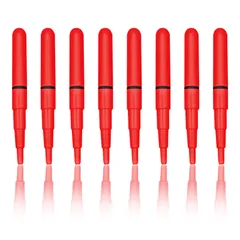 RIZES led ライト 夜 釣り 電気 ウキ トップ 棒 浮き 海 サビキ ケミカルライト スワン 飛ばし 光る フカセ 夜光 ヘラウキ 夜釣り 8本 赤 [レッド]