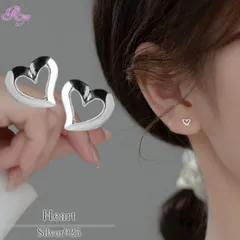 b-0450 曲がりハートのピアス シルバー935 ピアス ハート 金属アレルギー対応 つけっぱなし シンプル 愛心 シルバー キュート スイート レディース 女性 かわいい
