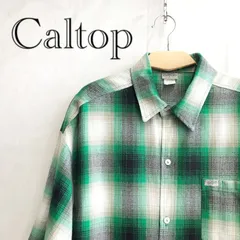 Caltop キャルトップ 半袖 オンブレチェックシャツ OMBRE CHECK SHIRTS  アクリル100％ XL グリーン  メンズ ファッション