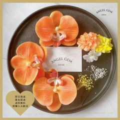 アメリカンフラワー髪飾り　胡蝶蘭　ディップフラワー　オレンジ　成人式　結婚式 髪飾り 胡蝶蘭 ディップフラワー アメリカンフラワー ドライ