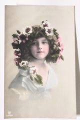 アンティークフランス少女の絵葉書4点