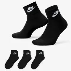 ナイキ NIKE 靴下 3足組 アンクルソックス メンズ レディース くるぶし丈 スポーツソックス ソックス 3Pソックス 3足セット メンズソックス レディースソックス カジュアル 黒 ブラック ブランド スポーツアパレル スポーツウェア/DX5074-01