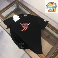 【今日特価】MON*CLER 2025 カップル款 ロゴプリント 丸首ショート T