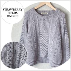 【美品♪】STRAWBERRY-FIELDS アラン編みニット　グレー