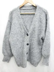 ◇ JUNOAH ジュノア 長袖 ニット カーディガン サイズM グレー レディース P  【1408200013964】
