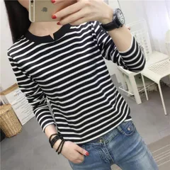 送料無料 チュニック シャツ ロングカットソー 長袖 ボーダー 柄 ブラック ホワイト/冬/プレゼント クリスマス 温感