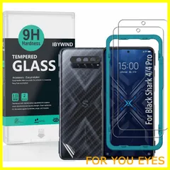 【数量限定】Ibywind ガラスフィルム Black Shark 4/4 Pro 用 強化 ガラス 保護 フィルム 2枚セット カメラレンズプロテ クター付き(金属材料) 背面保護フィルム付き 簡単装着キット付き