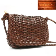 COLEHAAN ショルダーバッグ 2WAY ウエストバッグ レザー 編み込み ブラウン 美品 コールハーン ◆送料込◆質屋-7468