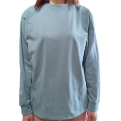 [OSAROOM] しっかり分厚いロングtシャツ 8.8オンス リブ袖 無地 ヘビーウエイト 綿100％ 柔らか生地 厚手 レギュラーフィット ルームウェア 長袖インナー 30日返品保証 (スモッグブルー, XL) [スモッグブルー] [XL]