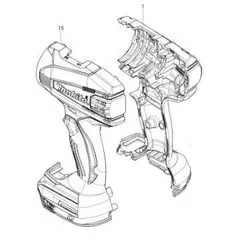マキタ makita 18V 充電式 ４モード インパクトドライバ TP141DZ 用 ハウジングセット青 187268-6 部品 修理 パーツ 建築 建設 大工 カバーのサムネイル
