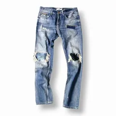 ZARA MAN ザラマン クラッシュ加工スタッズデニムパンツ [44F0506]