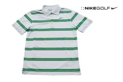 【中古】ナイキ　ゴルフ｜Nike｜ボーダー柄半袖ポロシャツ｜TOUR PERFORMANCE｜ドライフィット｜M