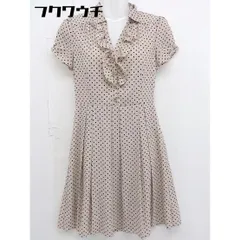 ◇ prideglide プライドグライド ドット 水玉 フレンチスリーブ 膝丈 ワンピース サイズ36 ホワイトピンク系 レディース  【中古】 【1107290004592】のサムネイル