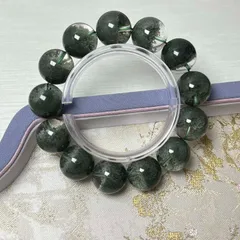 夢色 EU製 ★グリーントルマリン★パワーストーン ブレスレット 天然石B 金運 浄化 綺麗 ギフト 18-18.6mm ZZ1226