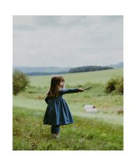 《COODO》オーガニックコットン100%　ワンピース　98  ／  BASIC DRESS(98)_blue