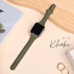 アップルウォッチ バンド スリムラバー カーキ 38/40/41mm