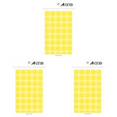 【人気商品】【まとめ買い】エーワン カラーラベル 黄 丸型 15mm 14シート 07024
