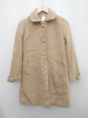 ◇ Te chichi テチチ 丸襟 無地 ウール混 長袖 コート サイズM キャメル系 レディース P  【1310020015069】