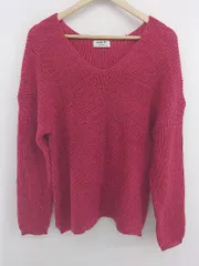 ◇ CIAOPANIC TYPY Vネック くすみカラー 差し色 長袖 ニット セーター サイズONE レッド系 レディース P  【1305240029118】