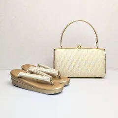 紗織 ブランド 草履 バッグ セット 帯地 ゴールド フォーマル S/M/L/LLサイズ I4
