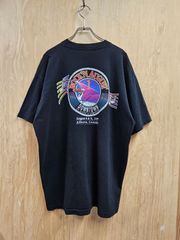 【US古着】90s FRUIT OF THE LOOM Rock’n August T-Shirt | フルーツオブザルーム  ロックンオーガスト クラシックカー  ロック 音楽フェス イベント Tシャツ シングルステッチ ブラック ビックサイズ XL~2XL