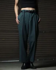 vivid color 1tuck wide straight slack wool blend green 80s 90s vintage 1タック ウール ワイド ビビッドカラー スラックス 緑 グリーン W34