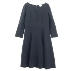 anatelier アナトリエ 長袖 膝丈ワンピース 38 ブラック レディース 古着