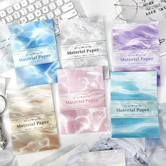 PA666 硫酸紙 水面 水中 水 波 揺らぎ キラキラ 背景 コラージュ 素材 紙物素材 デザインペーパー 背景紙 紙もの 手帳 日記 海外 紙モノ 紙物