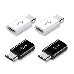 Micro USB to Type-C変換アダプタ 4個セット 急速充電 データー転送 OTG機能 microコネクタ アンドロイドケーブルアダプター マイクロ USB2.0 アダプター コネクタ (2ホワイト+2ブラック)