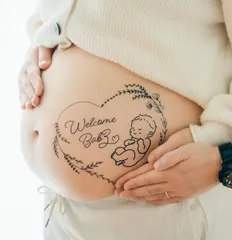 【練習用シール付】マタニティフォト マタニティフォトシール マタニティシール お腹 ベリーペイント セルフ かわいい おしゃれ プレゼント ハート マーク 写真 シンプル メモリアル 成長記録 フォトブック用 妊婦さん向け おしゃれ 可愛い 送料無料 ZQ