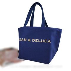 DEAN&DELUCA ディーン＆デルーカ トートバッグ ネイビー ゴールドロゴ Sサイズ/ディーンアンドデルーカ エコバッグ