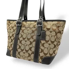 未使用級 421 コーチ トートバッグ シグネチャー キャンバス ブラウン