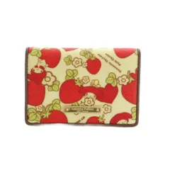 サマンサタバサプチチョイス Samantha Thavasa Petit Choice × マイメロディ いちご柄 マルチパスケース コインケース 二つ折り 赤 アイボリー 茶 /MI ■OS