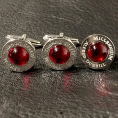 ダンヒル レッドクリスタル カフス タイピン セット/24-1575S