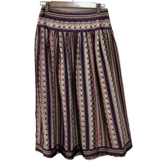 美品 トリーバーチ TORY BURCH スカート 膝丈 魚柄 フレア シルク 美品 トリーバーチ TORY BURCH スカート 膝丈 魚柄 フレア