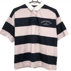 ★値下げ★【超美品】ジャックバニー 半袖ポロシャツ ネイビー×ライトピンク ボーダー レディース 1 ゴルフウェア 2024年モデル Jack Bunny