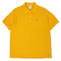 ラコステ LACOSTE 90s 90年代 DESIGNED IN FRANCE フレラコ フララコ 定番 半袖 ワニ ワンポイント USA ヴィンテージ アメリカ 古着 メンズ ポロシャツ イエロー 6 L-XL相当【中古】