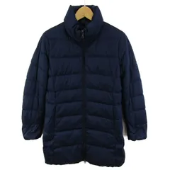 ユニクロ シームレスダウンショートコート アウター フードなし レディース Mサイズ ネイビー系 UNIQLO 【中古】