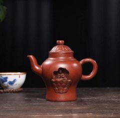 粉彩富貴吉祥図提梁壺 茶壺 茶道具 景徳鎮 陶磁器 装飾品 工芸品