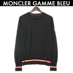 モンクレールガムブルー  MONCLER GAMME BLEU  カシミア クルー ニット セーター メンズ グレー 中古 古着  サイズ L コンディションB