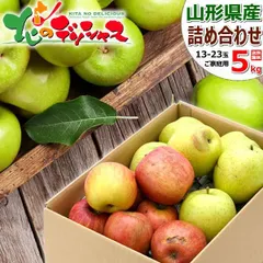 【出荷中】 山形県産 りんご サンふじ＆王林 詰め合わせ 5kg (訳あり/13玉～23玉入り) 旬 リンゴ 林檎 わけあり ご自宅用 ご家庭用 お家用 お得 お買い得 果物 フルーツ 山形県 山形県直送 お取り寄せ
