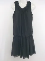 ◇ COMME CA ISM コムサイズム ノースリーブ ミニ ワンピース サイズL ブラック レディース E  【1304050006036】