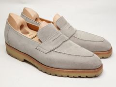 115 / 0618 おすすめ!! 使用数回 スピーゴラ ローファー グレー スエード 42.5 ツリー付き